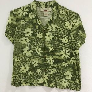 Cropped vintage Hawaiian button up